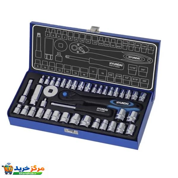 آچار بکس هیوندای مدل HT-9140 مجموعه 40 عددی