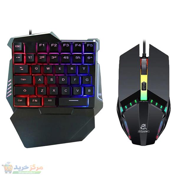 مینی کیبورد و ماوس گیمینگ جکنگ مدل JK-913، سوییچ ممبران، نورپردازی RGB LED
