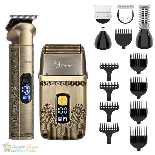 ست ماشین اصلاح موی سر و صورت هاتکر مدل HT-602 به همراه ماشین اصلاح موی صورت کد 01