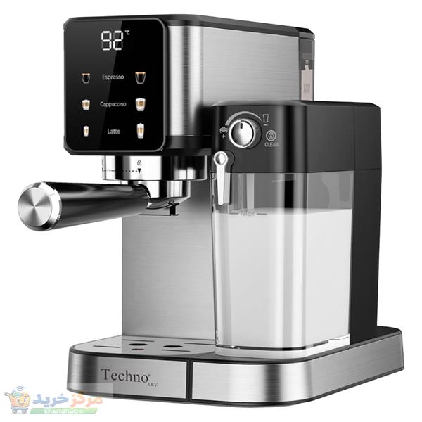 اسپرسوساز 1000 میلی‌لیتری تکنو مدل Te‑822، مناسب تهیه اسپرسو، کاپوچینو، لاته و موکا، سینی چکه گیر