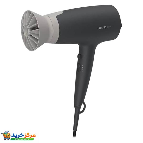 سشوار حرفه‌ای 2100 وات فیلیپس مدل BHD351، موتور DC، وزن 500 گرم، المنت سرامیک، دارای سری متمرکز‌کننده باریک با ویژگی صاف‌کنندگی، حجم‌دهندگی، با قابلیت باد سرد
