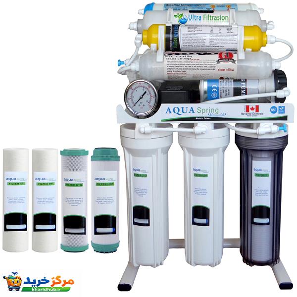 دستگاه تصفیه کننده آب آکوآ اسپرینگ مدل NF3700 به همراه فیلتر مدل مجموعه 4 عددی