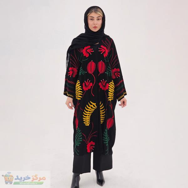 مانتو عبایی زیر زانو زنانه مدل سنگ برگ