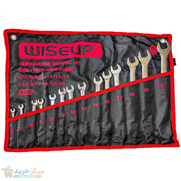 آچار یکسر تخت و یکسر رینگی وایزآپ مدل CR - V 5841 مجموعه 14 عددی