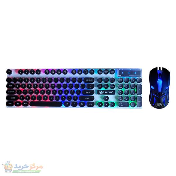 کیبورد و ماوس گیمینگ لایمید مدل GTX300NEW RGB سوئیچ ممبران، Full-Size، نور پردازی LED RGB