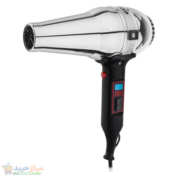 سشوار حرفه‌ای 1600 وات گوسونیک مدل GHD-224، موتور AC، وزن 900 گرم، دارای سری متمرکز‌کننده باریک با ویژگی صاف‌کنندگی