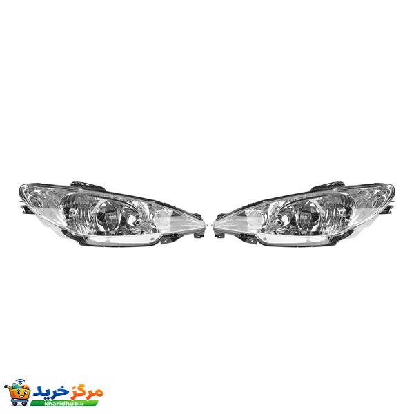 چراغ جلو گروه پژوهش صنعت مدرن کد 0a65 مناسب برای پژو 206 بسته دو عددی