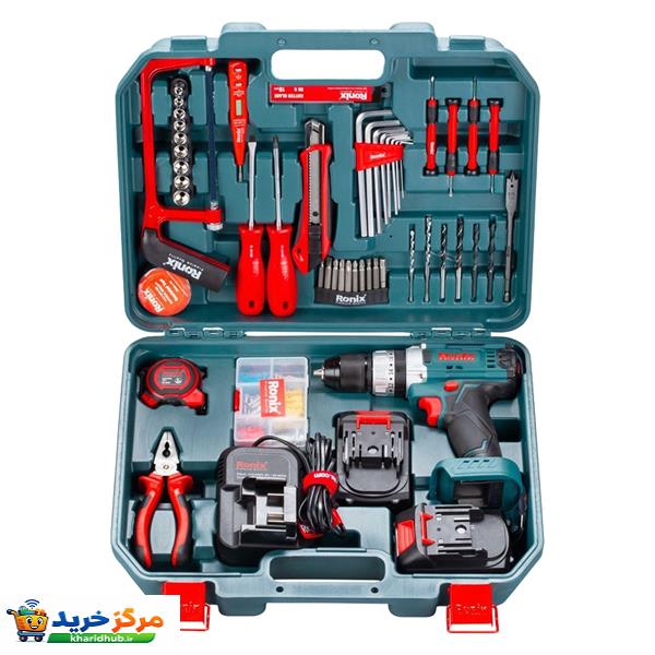 مجموعه 53 عددی دریل پیچ‌گوشتی شارژی چکشی رونیکس مدل  RS-8620