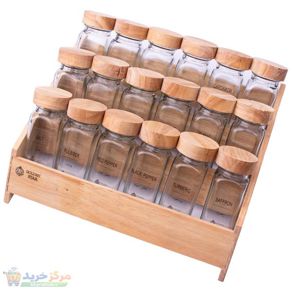 ست جاادویه 18 پارچه گلدن استار مکارتی کد RM1432 به همراه استند