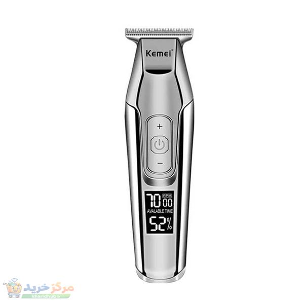 ماشین اصلاح موی سر و صورت کیمی مدل KM-5027 Professional با تیغه تیتانیوم پیشرفته، باتری لیتیوم یون 1400 میلی‌آمپر، شارژ تایپ‌سی، طراحی ارگونومیک و قابلیت استفاده خشک و مرطوب