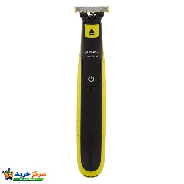 ماشین اصلاح موی صورت فیلیپس مدل QP2724/10 با قابلیت استفاده خشک و مرطوب، ضدآب، تیغه استیل ضدزنگ کربن ضدحساسیت، سیستم محافظت دوگانه، سه شانه 1، 3 و 5 میلی‌متری، شارژ 8 ساعت و عمر تیغه 4 ماه