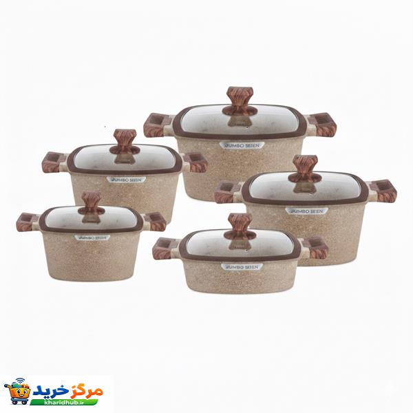 سرویس قابلمه و تابه گرانیتی 10 پارچه بازرگانی زیو مدل ZCS-8300/5S32 JUMBO SERIES