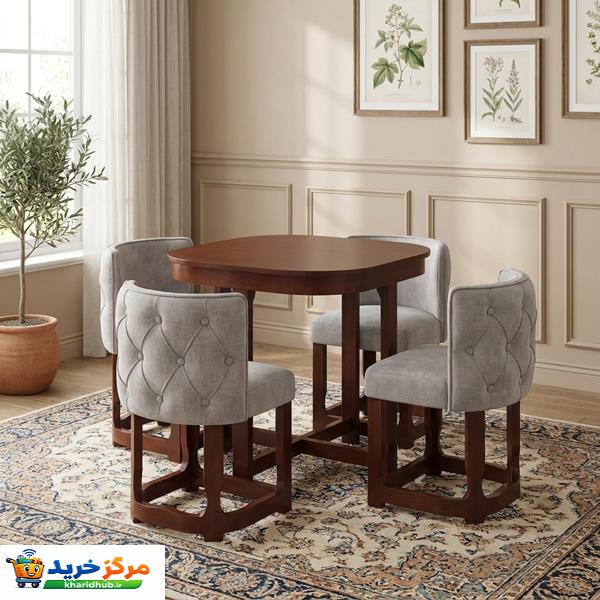 میز و صندلی ناهارخوری چهار نفره گالری والریان مدل M-CH-604