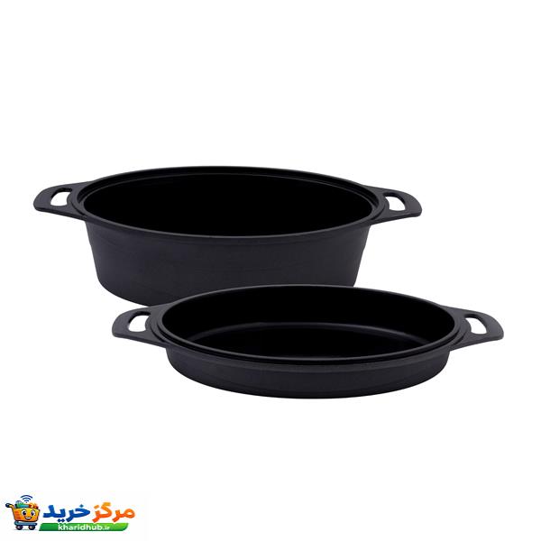 سرویس تابه سرامیکی 2 پارچه عروس طرح مرغ خوری مدل دیاکو