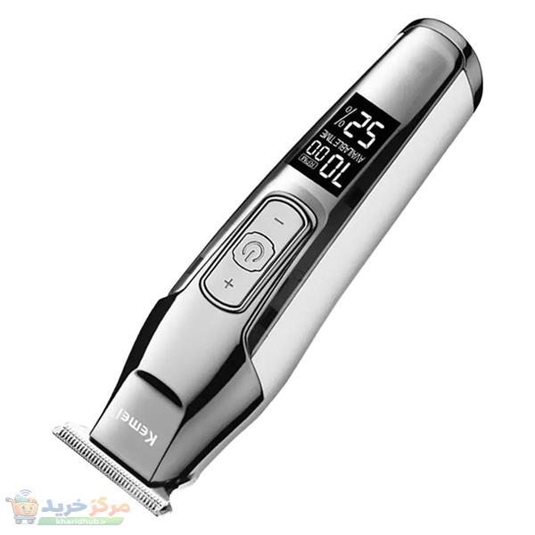 ماشین اصلاح موی سر و صورت کیمی مدل 5027 با باتری قابل شارژ 270 دقیقه‌ای، سرعت موتور 7000 RPM، 4 حالت تنظیم سرعت، 3 عدد شانه قابل تنظیم و نمایشگر وضعیت باتری