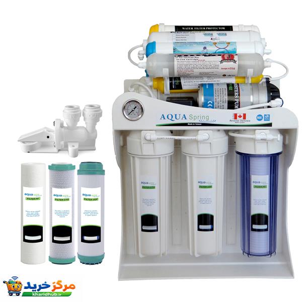 دستگاه تصفیه کننده آب آکوآ اسپرینگ مدل UF - SF4200 به همراه فیلتر بسته 3 عددی و کیت نشتی گیر