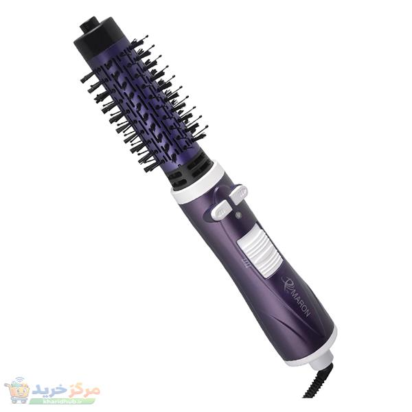 سشوار برس‌دار چرخشی 1000 وات پرومارون مدل RL-8814، موتور DC، وزن 480 گرم، المنت فلز، با قابلیت باد سرد، فناوری تولید یون، سیم گردان