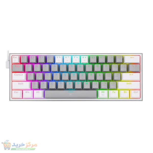 کیبورد مخصوص بازی ردراگون مدل FIZZ K617-GREY/WHITE