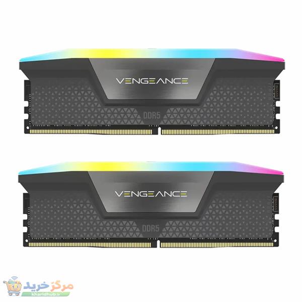 رم دسکتاپ کورسیر مدل VENGEANCE RGB DDR5 دو کاناله ظرفیت 32 گیگابایت فرکانس 5200 مگاهرتز تایمینگ CL40 با هیت‌سینک خنک‌کننده