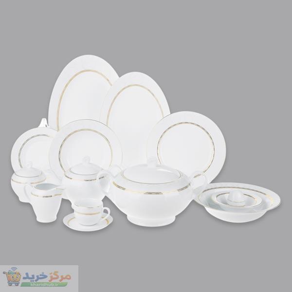 سرویس غذاخوری 102 پارچه 12 نفر چینی زرین ایران مدل Hadiye سری ایتالیا اف درجه یک