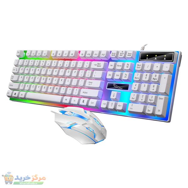 کیبورد و ماوس گیمینگ مدل G21B، سوییچ ممبران، Full-size، نورپردازی RGB