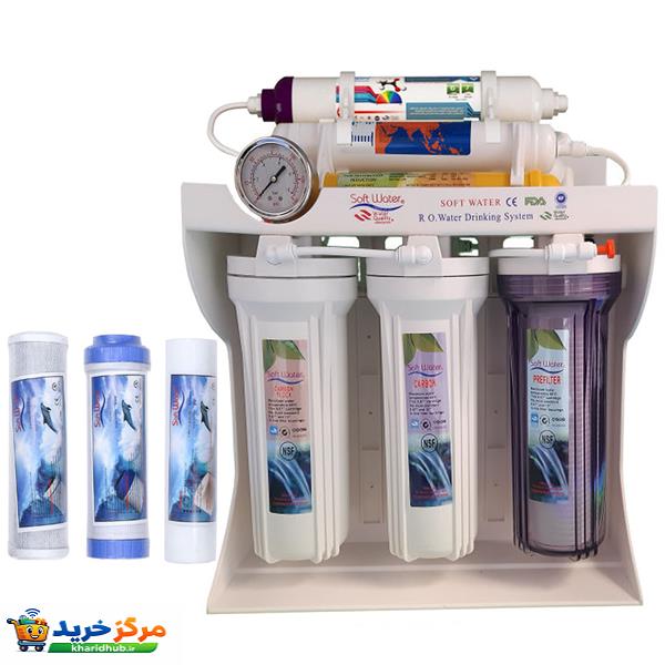 دستگاه تصفیه کننده آب سافت واتر مدل hajibashi-x800 به همراه فیلتر تصفیه آب کد 3s مجموعه 3 عددی