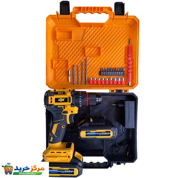 مجموعه 50 عددی دریل پیچ گوشتی چکشی شارژی 10 میلی متری 208 ولت جاب مدل JB-208 Twin ELBO