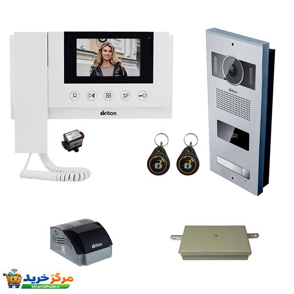 مجموعه دربازکن تصویری کارتی برایتون مدل 4330-2001R یک طبقه به همراه محافظ ولتاژ مانیتور