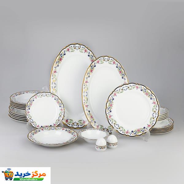 سرویس  غذا خوری 28 پارچه چینی زرین ایران سری ایتالیا اف مدل Golestan 2 درجه عالی