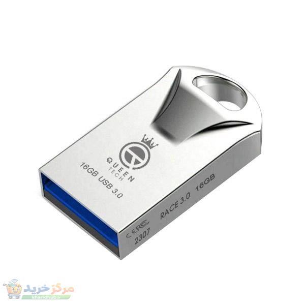 فلش مموری کوئین تک مدل RACE ظرفیت 16 گیگابایت USB3.1 سرعت خواندن 100 مگابایت بر ثانیه، سرعت نوشتن 30 مگابایت بر ثانیه، مقاوم در برابر آب، ضربه، شوک، گرد و غبار، ضد خش و اثر انگشت