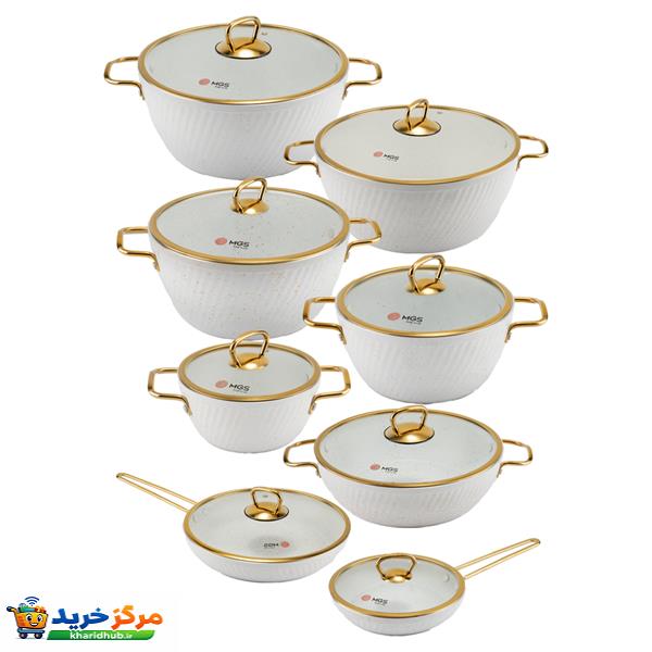 سرویس قابلمه و تابه گرانیت 16 پارچه ام جی اس مدل ماینز کد 001
