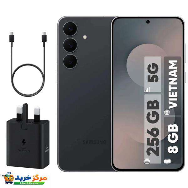 گوشی موبایل سامسونگ مدل Galaxy S25 FE دو سیم کارت ظرفیت 256 گیگابایت و رم 8 گیگابایت - ویتنام - به همراه شارژر 45 وات سامسونگ و کابل شارژ USB-C به طول 1.8 متر