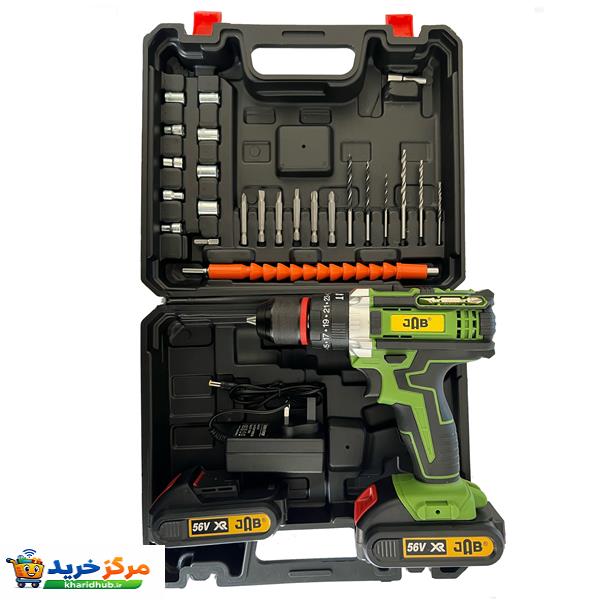 مجموعه 40 عددی دریل پیچ گوشتی شارژی چکشی 10 میلی متری 78 ولت جاب مدل JB-78 POWER X-GE
