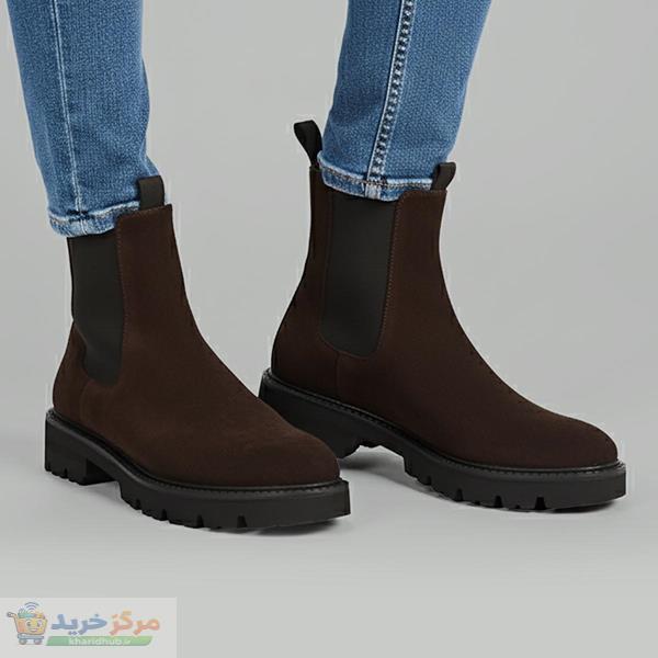 نیم بوت مردانه چرم مشهد مدل J6302-088