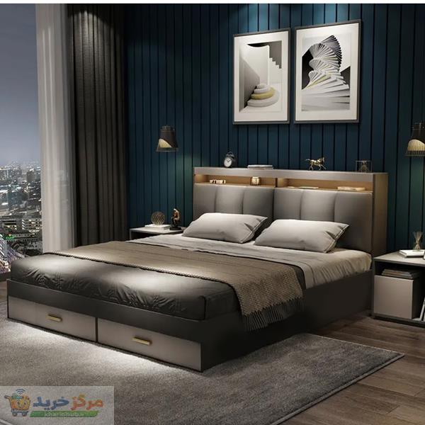 تخت خواب مدل MDF شارلوت دو نفره سایز 200x160 سانتی متر