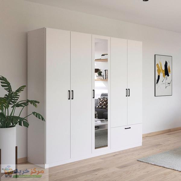 کمد لباس فلفور کابینت مدل آینه‌دار S225cm MDF