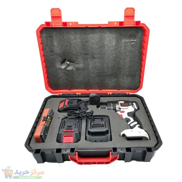 دریل شارژی چکشی باس مدل 198Volt-Brushlessمجموعه 6 عددی