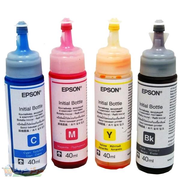 جوهر مخزن اپسون مدل 4 COLOR COMPATIBLE ECOTANK PRINTER  Epson حجم 40 میلی‌لیتربسته 4 عددی