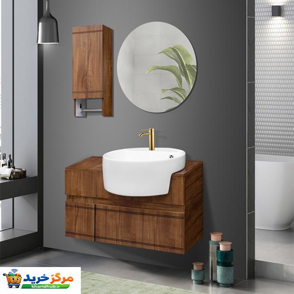 ست کابینت و روشویی آزالیا مدل Milana 17 به همراه آینه و باکس
