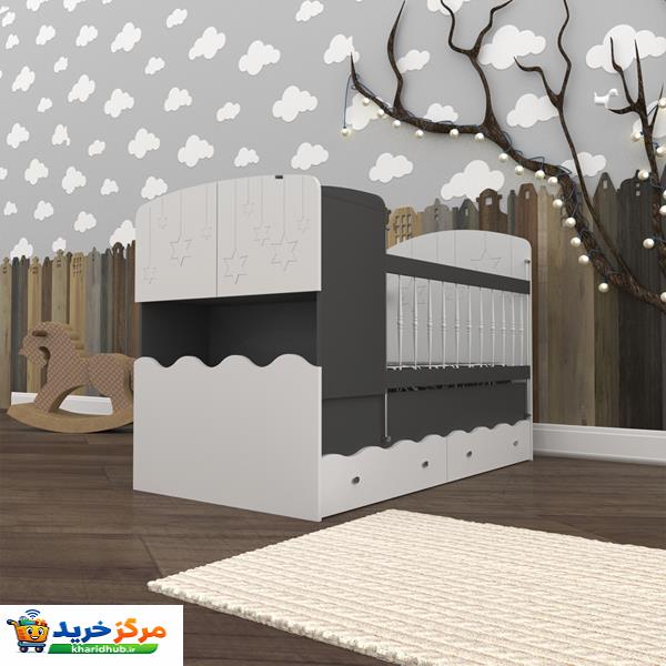 تخت کودک و نوجوان اعیان طرح ستاره مدل FH591 سایز 80x180 سانتی متر