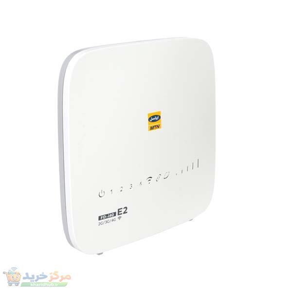 مودم سیم‌کارتی 4G ایرانسل مدل FDi40 E2 با سرعت دانلود 150 مگابیت بر ثانیه، پشتیبانی همزمان 32 کاربر، 4 پورت LAN، آنتن 5dBi و کلید اتصال سریع WPS