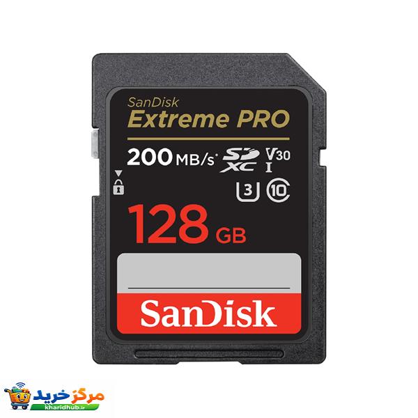 کارت حافظه SDXC سن دیسک مدل Extreme Pro V30 کلاس 10 استاندارد UHS-I U3 سرعت 200mbps ظرفیت 128 گیگابایت