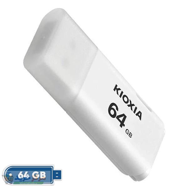 فلش مموری کیوکسیا مدل U202 ظرفیت 64 گیگابایت با رابط USB 2.0، بدنه پلاستیکی مقاوم، درپوش‌دار، سازگار با کامپیوتر، لپ‌تاپ، گوشی، تبلت و تلویزیون، پشتیبانی از Windows 11 و macOS نسخه 12 تا 15