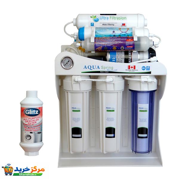 دستگاه تصفیه کننده آب آکوآ اسپرینگ مدل UF-SF4000 به همراه فیلتر رسوبگیر گلیتز