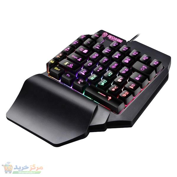 کیبورد گیمینگ شیپادو مدل RGBF6، سوییچ ممبران، Tenkeyless، نورپردازی LED RGB