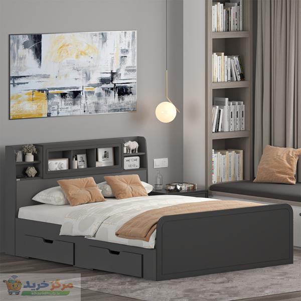 تخت خواب ملامینه دو نفره اعیان مدل FH983 سایز 160x200 سانتی متر