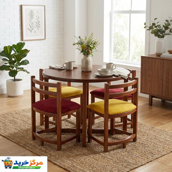 میز و صندلی ناهارخوری چهار نفره گالری چوب آشنایی مدل Ro-005