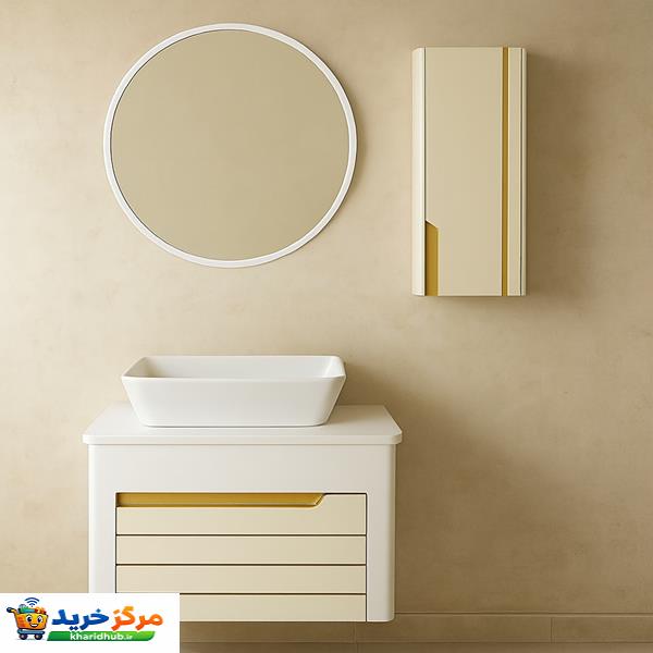 ست کابینت و روشویی دیواری مدل افرا به همراه آینه