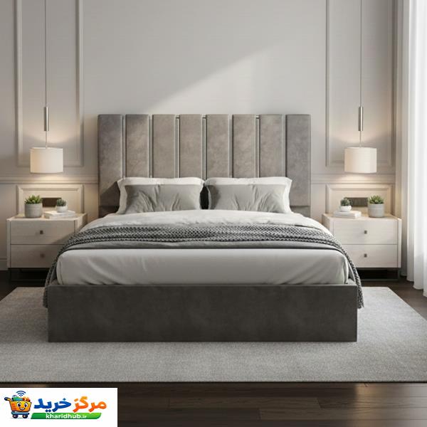 تخت خواب چوبی دونفره مدل ستایش 7879 سایز 200×160 سانتی متر