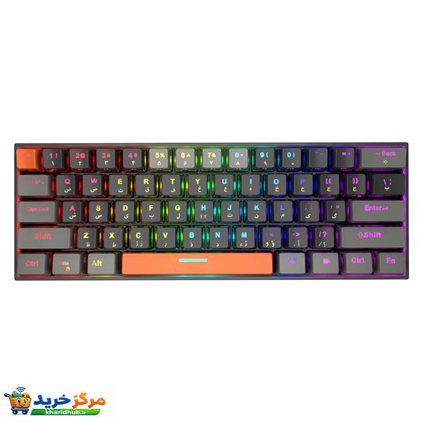 کیبورد گیمینگ تسکو مدل GK 8161، مکانیکال سوییچ نقره‌ای، Tenkeyless، نورپردازی RGB